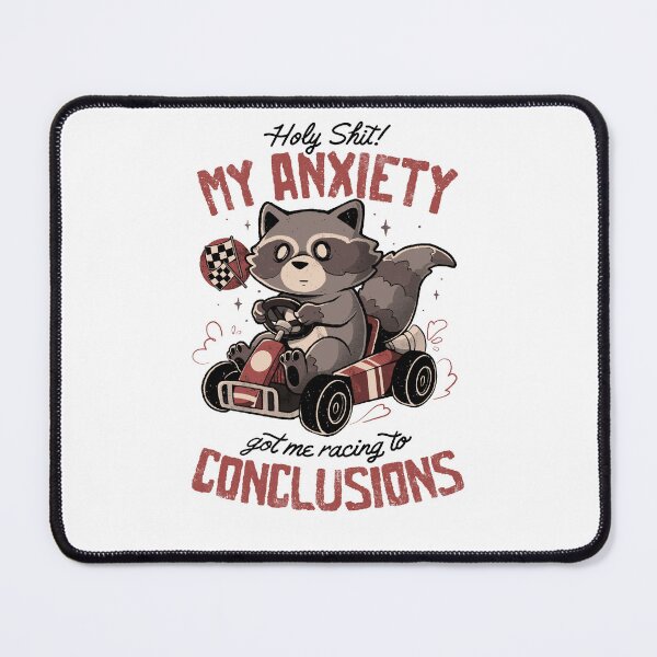 Item preview, Racing to Conclusions - Funny Creepy Cute Sarcasm Anxiety Raccoon Gift designed and sold by EduEly.