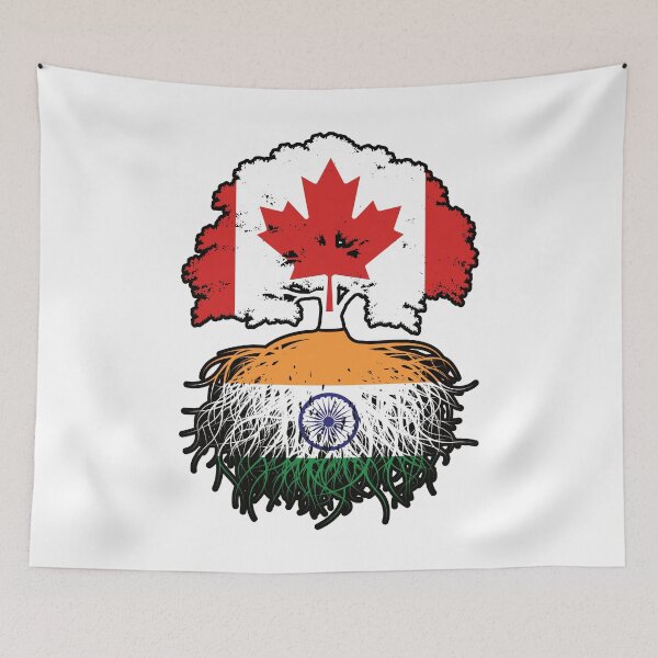 Item preview, India Indian Canadian Canada Tree Roots Flag designed and sold by FlagX.