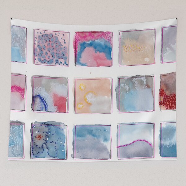 Item preview, Autumn's Chill Abstract Watercolour designed and sold by Iryna Nimmo Art.