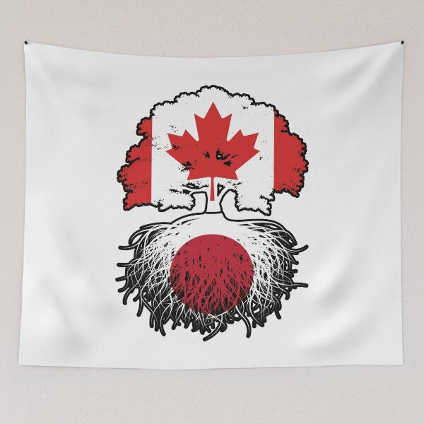 Item preview, Japan Japanese Canadian Canada Tree Roots Flag designed and sold by FlagX.
