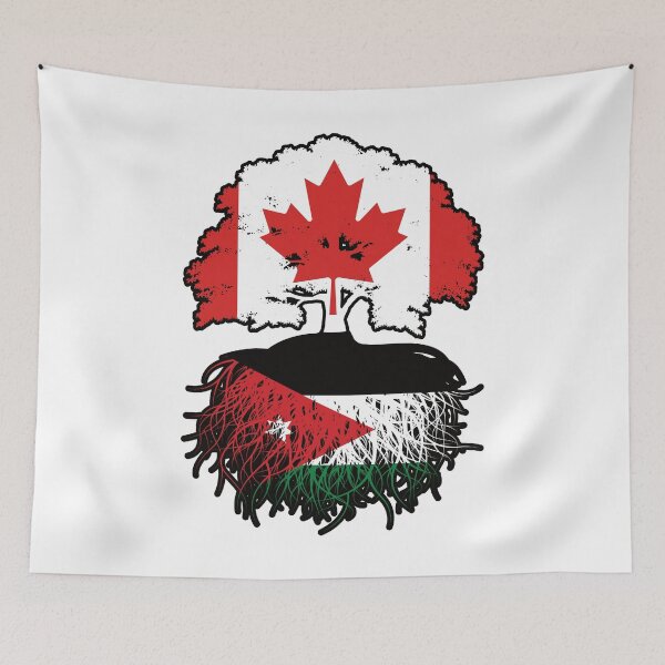 Item preview, Jordan Jordanian Canadian Canada Tree Roots Flag designed and sold by FlagX.