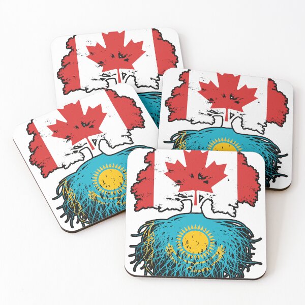 Item preview, Kazakhstan Kazakh Canadian Canada Tree Roots Flag designed and sold by FlagX.