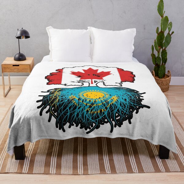 Item preview, Kazakhstan Kazakh Canadian Canada Tree Roots Flag designed and sold by FlagX.