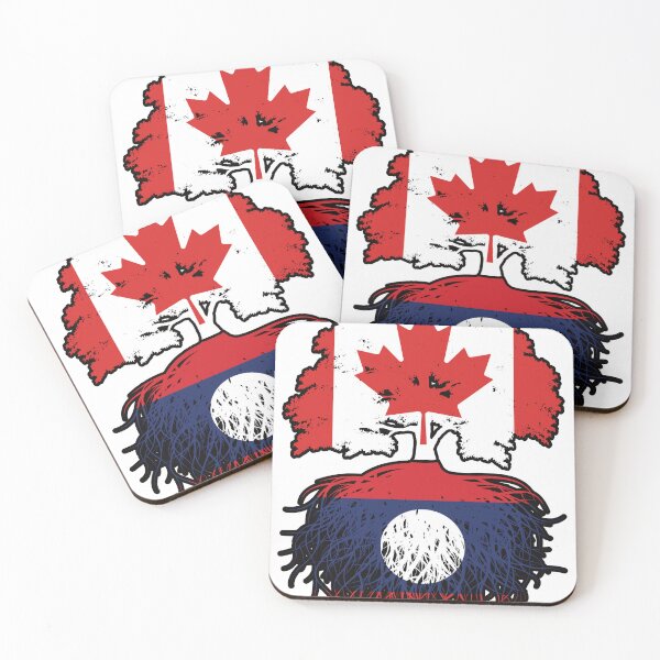 Item preview, Laos Laotian Canadian Canada Tree Roots Flag designed and sold by FlagX.