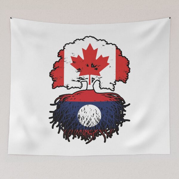 Item preview, Laos Laotian Canadian Canada Tree Roots Flag designed and sold by FlagX.