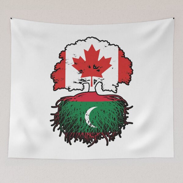 Item preview, Maldives Maldivian Canadian Canada Tree Roots Flag designed and sold by FlagX.