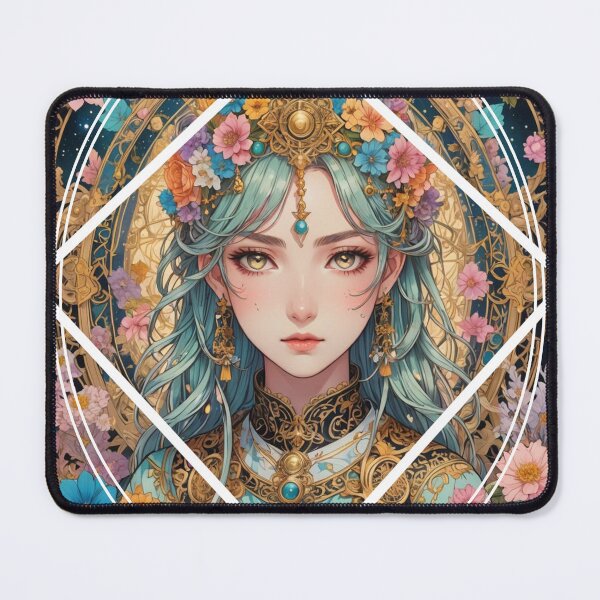 Item preview, Cosmic Floral Anime Girl designed and sold by mandalahaze.