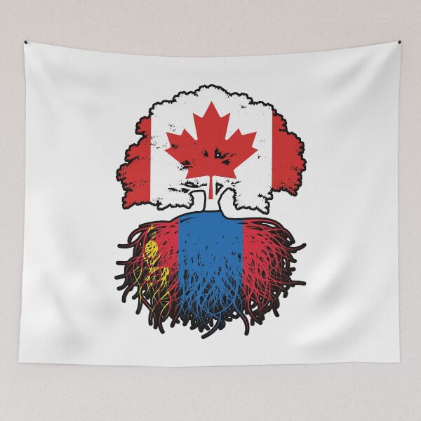 Item preview, Mongolia Mongolian Canadian Canada Tree Roots Flag designed and sold by FlagX.