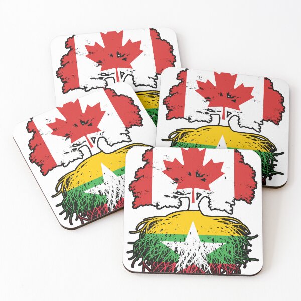 Item preview, Myanmar Burmese Canadian Canada Tree Roots Flag designed and sold by FlagX.