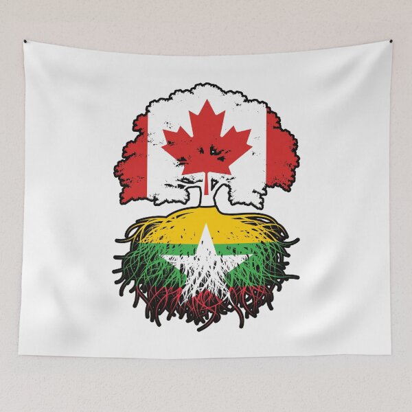 Item preview, Myanmar Burmese Canadian Canada Tree Roots Flag designed and sold by FlagX.