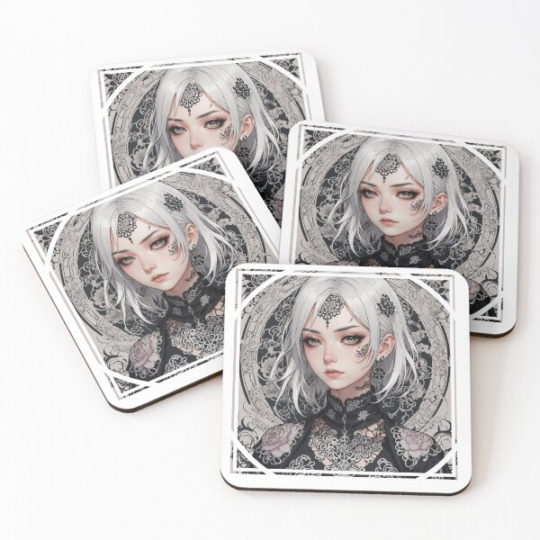 Item preview, Veil of Ink - Anime Girl Portrait designed and sold by mandalahaze.