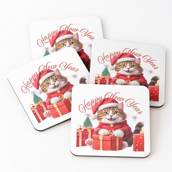 Item preview, Present Happy New Year Funny Red Cat  designed and sold by Modern-Tropical.