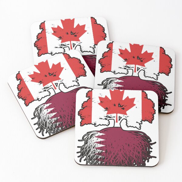 Item preview, Qatar Qatari Canadian Canada Tree Roots Flag designed and sold by FlagX.