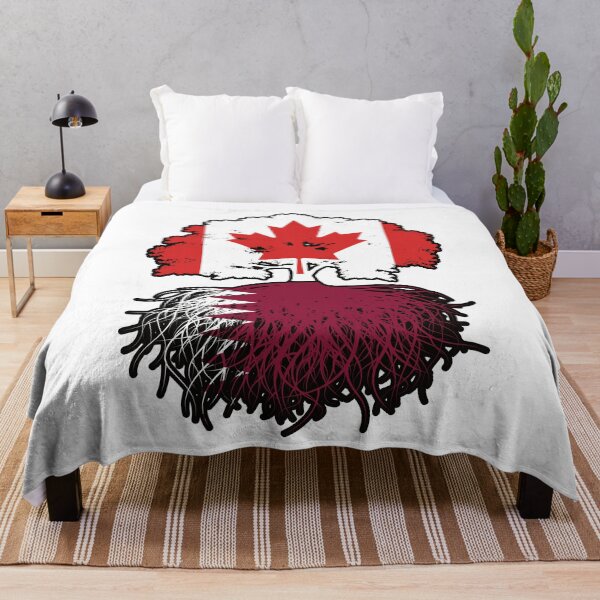 Item preview, Qatar Qatari Canadian Canada Tree Roots Flag designed and sold by FlagX.