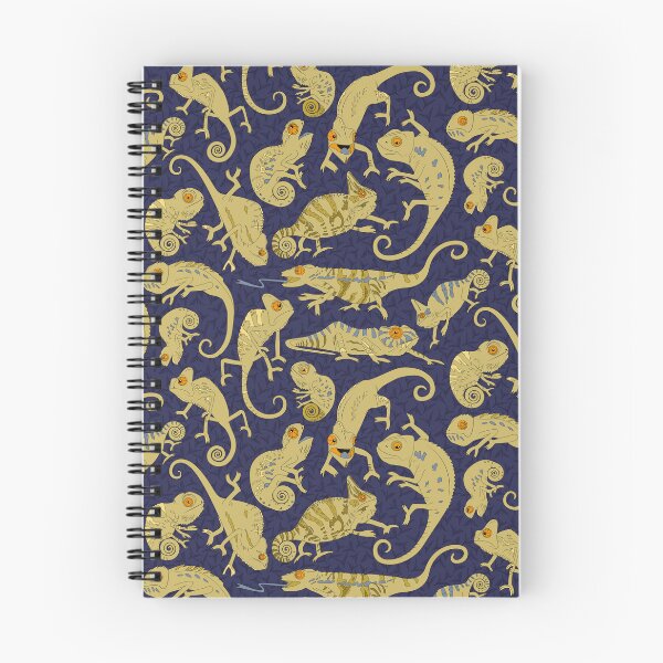 Item preview, quirky chameleons beige on dark purple designed and sold by kobyakov.
