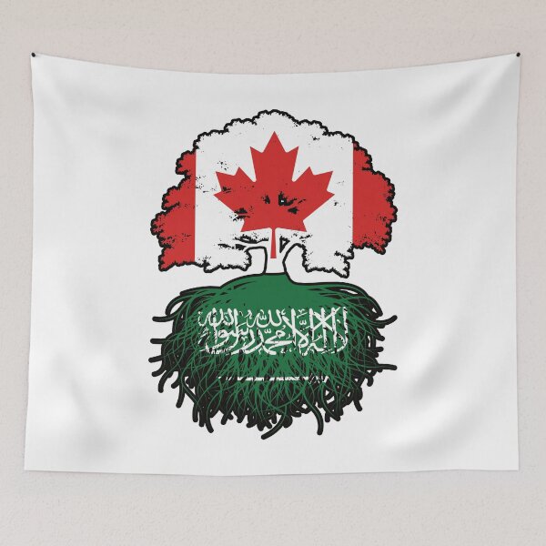 Item preview, Saudi Arabia Saudi Canadian Canada Tree Roots Flag designed and sold by FlagX.