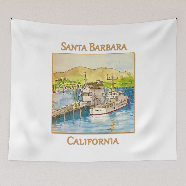 Item preview, Harbor and Coast Guard Boat in Santa Barbara designed and sold by welshdesigns.