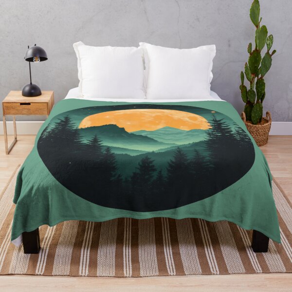 Item preview, Full Moon Over Mountains Tranquil Nighttime Outdoor Adventure designed and sold by meganohm.