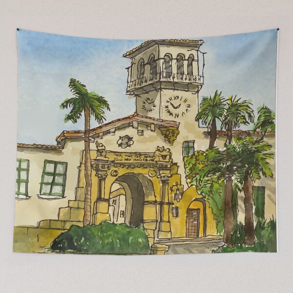 Item preview, Artistic Illustration of the Santa Barbara Courthouse Clocktower designed and sold by welshdesigns.