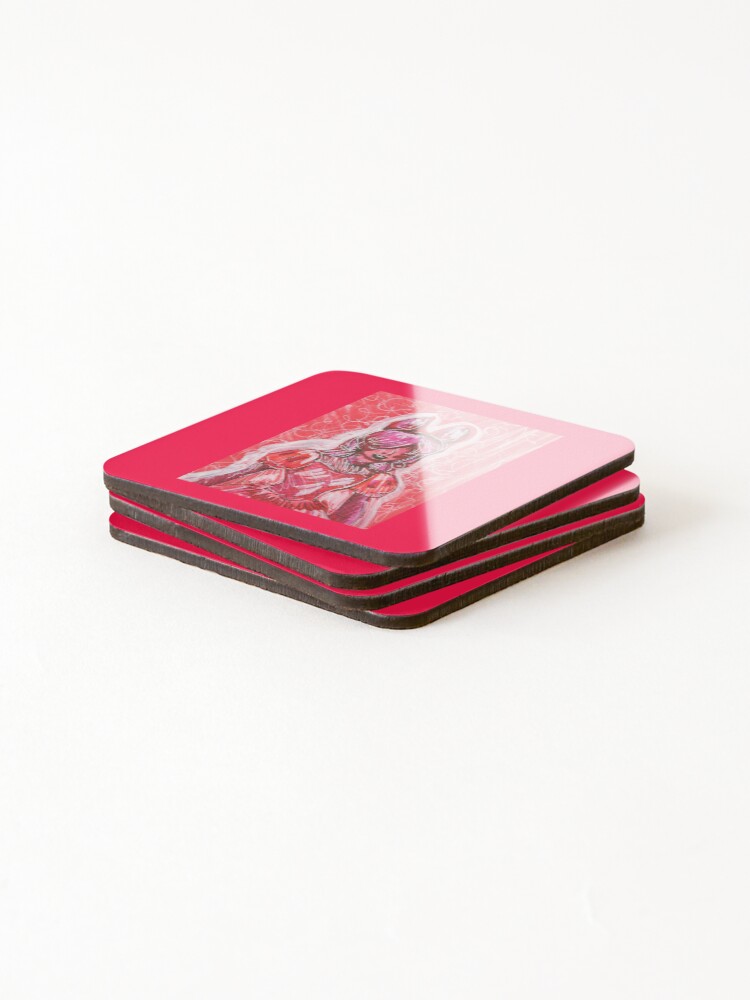 Thumbnail 4 of 5, Coasters (Set of 4), Red Rabbit designed and sold by WorksbyRheaume.