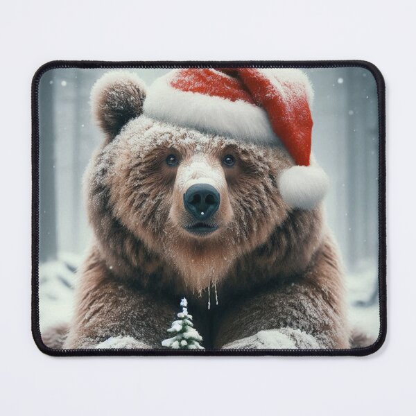 Item preview, Grizzly Bear with Santa Hat on designed and sold by Outlandishrob.