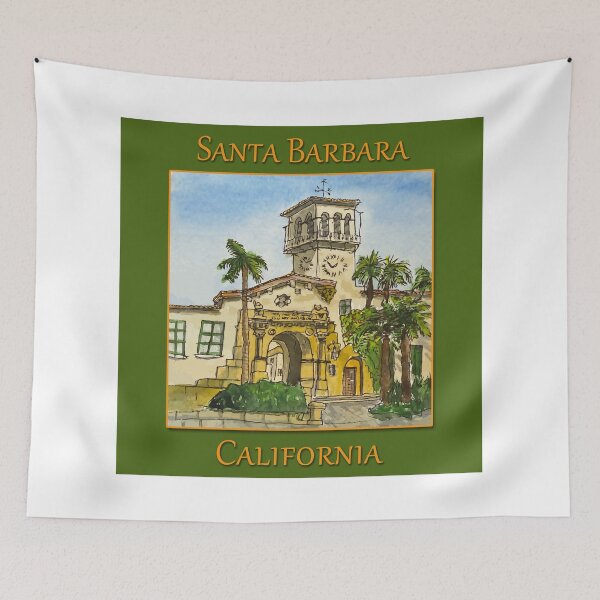 Item preview, Artistic Illustration of the Santa Barbara Courthouse Clocktower designed and sold by welshdesigns.