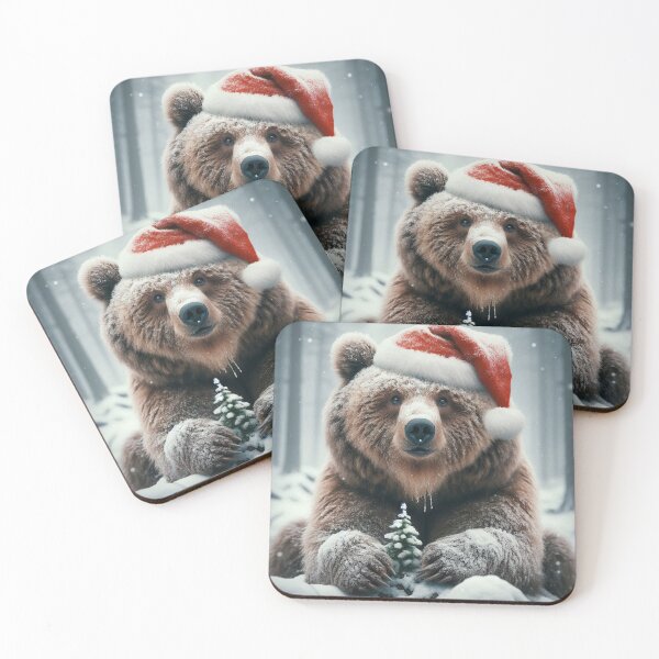 Item preview, Grizzly Bear with Santa Hat on designed and sold by Outlandishrob.
