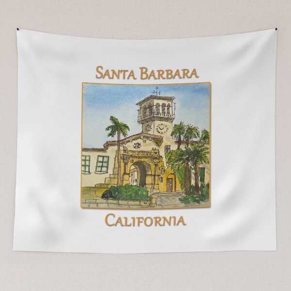 Item preview, Artistic Illustration of the Santa Barbara Courthouse Clocktower designed and sold by welshdesigns.