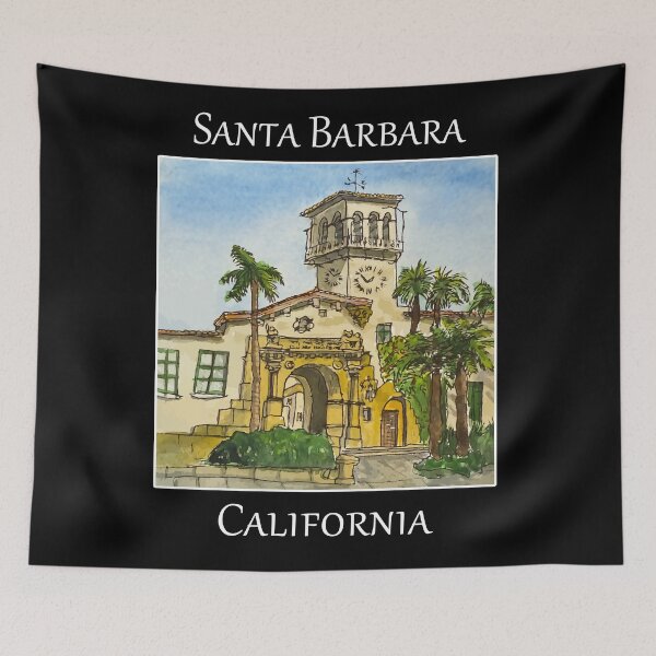 Item preview, Artistic Illustration of the Santa Barbara Courthouse Clocktower designed and sold by welshdesigns.