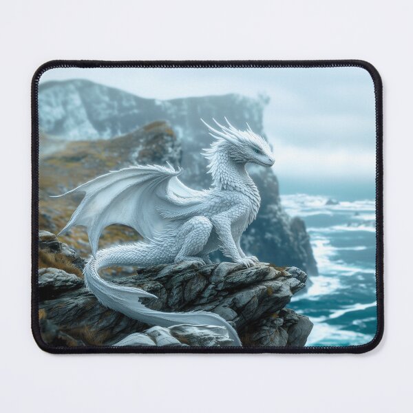 Item preview, Snow Dragon on Seaside Cliff designed and sold by ACastilloArt.