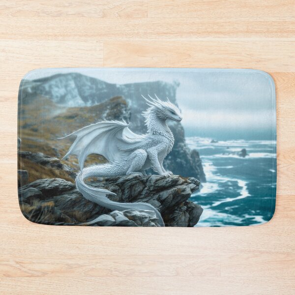 Item preview, Snow Dragon on Seaside Cliff designed and sold by ACastilloArt.