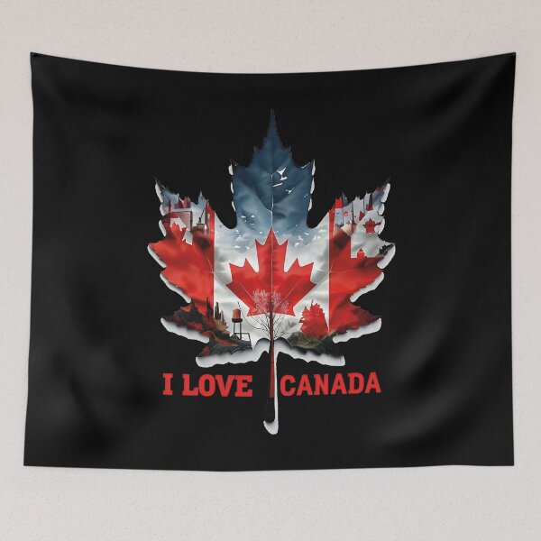 Item preview, I Love Canada  Maple Leaf with Canadian Flag  Iconic  designed and sold by al21ex.