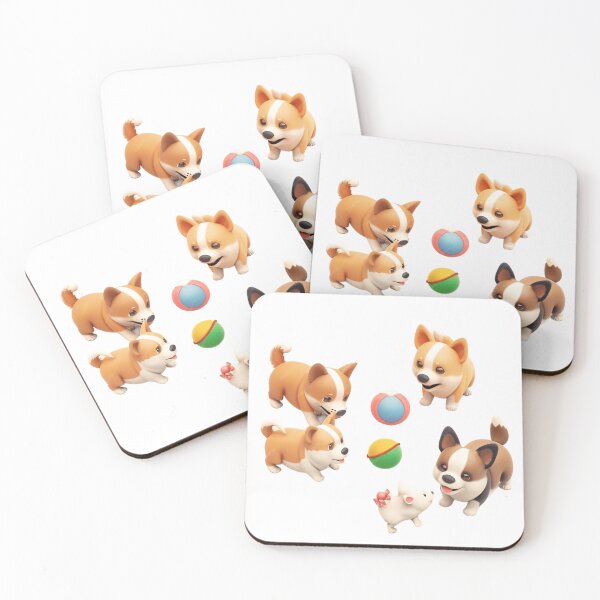 Item preview, Adorable Cartoon Corgi Puppies Playing with Balls and a Mouse designed and sold by ModNoy.