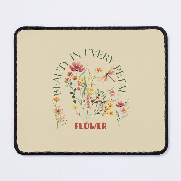 Item preview, Vintage style wildflowers in watercolor with a phrase of love for nature. Beauty is in every petal designed and sold by Marina Braga Artista en acuarela y diseñadora gráfica.