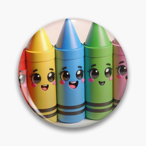 Item preview, five crayon cartoon characters colorful childrens illustration designed and sold by EmeraldeaArt.