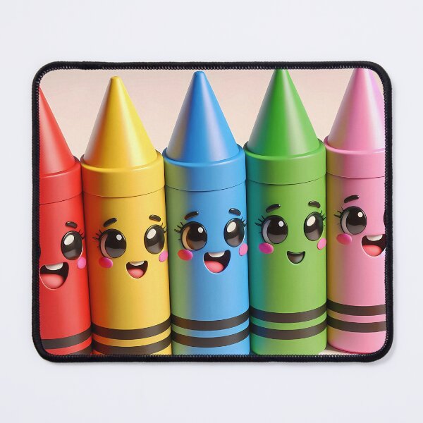 Item preview, five crayon cartoon characters colorful childrens illustration designed and sold by EmeraldeaArt.