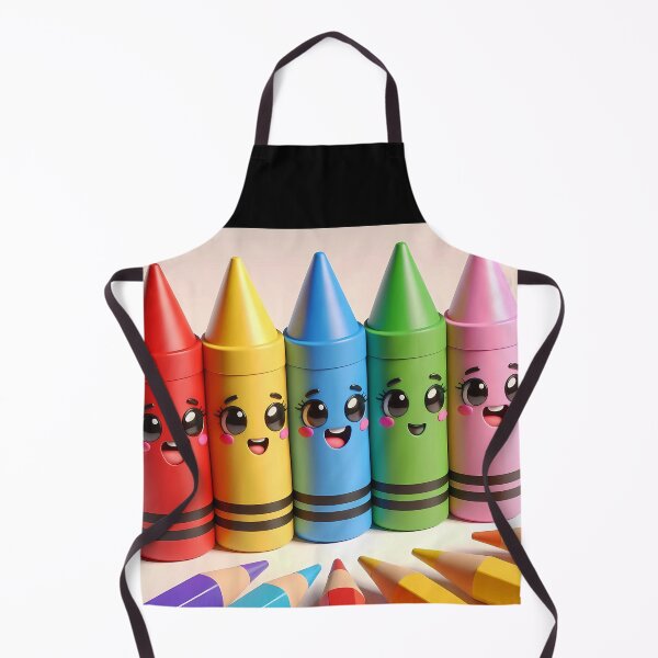 Item preview, five crayon cartoon characters colorful childrens illustration designed and sold by EmeraldeaArt.