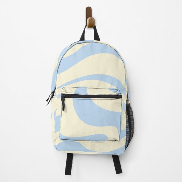 Item preview, Modern Retro Liquid Swirl Abstract Pattern Light Baby Blue and Cream designed and sold by kierkegaard.
