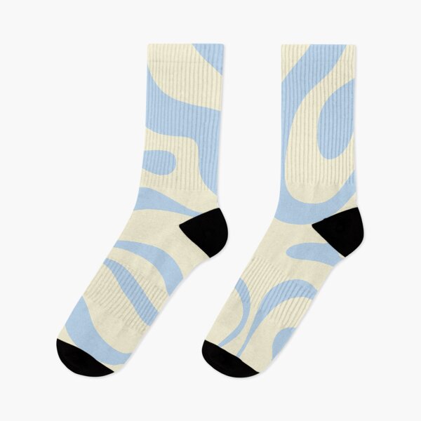 Item preview, Modern Retro Liquid Swirl Abstract Pattern Light Baby Blue and Cream designed and sold by kierkegaard.