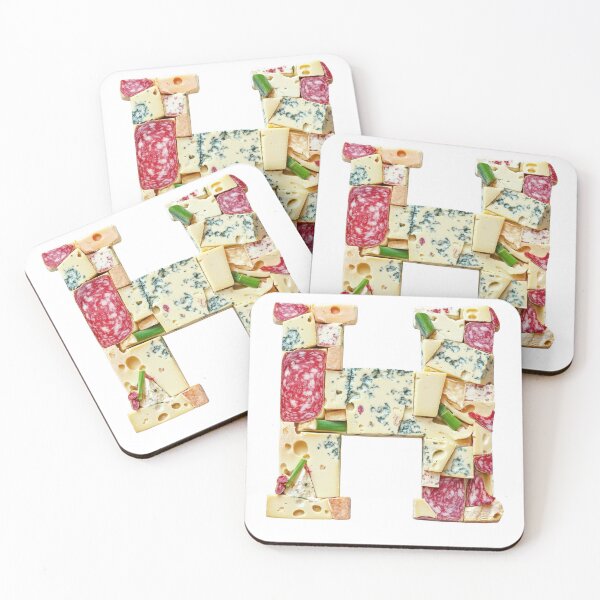 Item preview, Uppercase letter H font in Cheddar cheese style designed and sold by Jasava Shop.