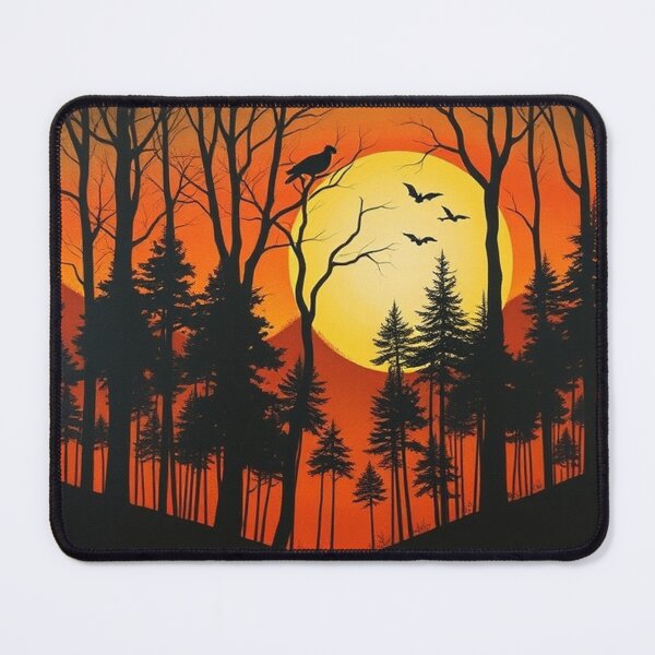 Item preview, Enchanting Forest Landscape Silhouette Background" designed and sold by hjian8219.