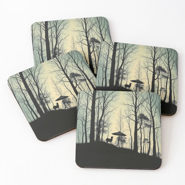Item preview, Enchanting Forest Landscape Silhouette Background" designed and sold by hjian8219.