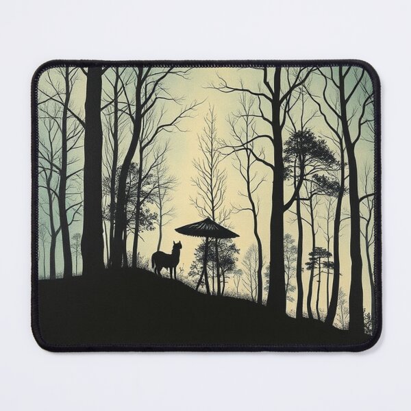 Item preview, Enchanting Forest Landscape Silhouette Background" designed and sold by hjian8219.