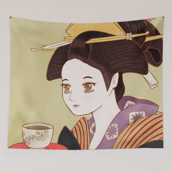 Item preview, Cute Japanese Edo Period woman anime style illustration designed and sold by MariOyama.