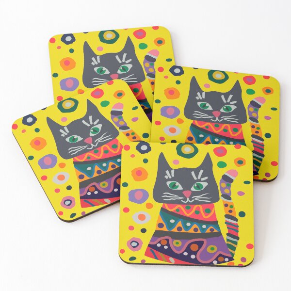Item preview, Cat on a yellow background vector image	 designed and sold by Zhanna Lenivaya.