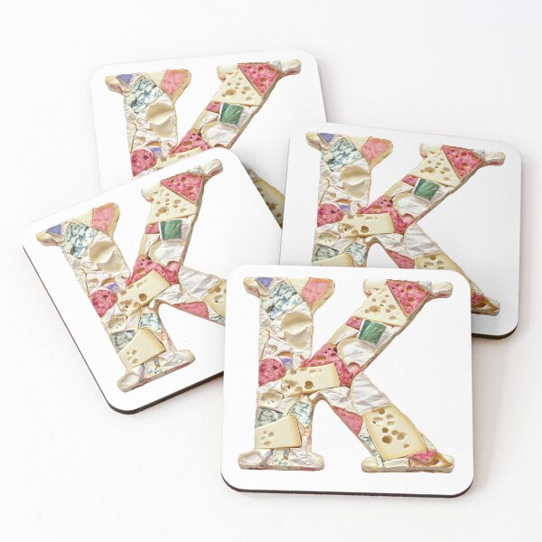 Item preview, Uppercase letter K font in Cheddar cheese style designed and sold by Jasava Shop.