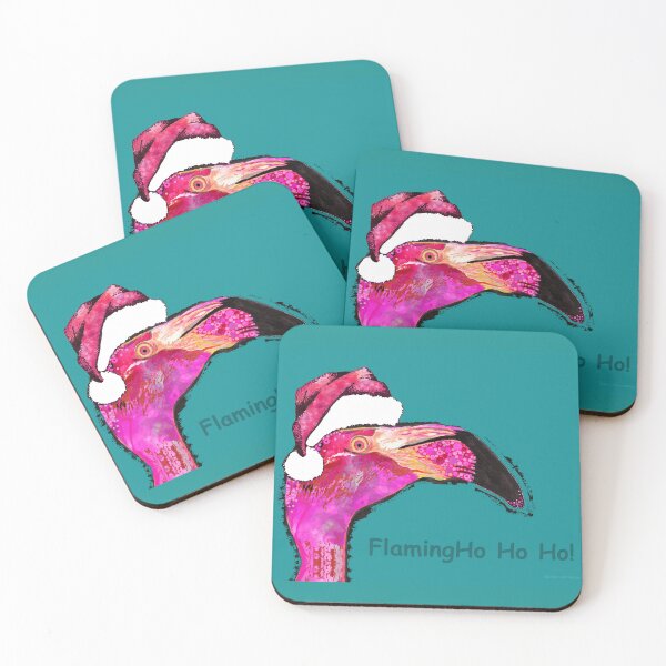 Item preview, FlamingoHo Ho Ho Holiday Art designed and sold by Sharon Cummings Art.