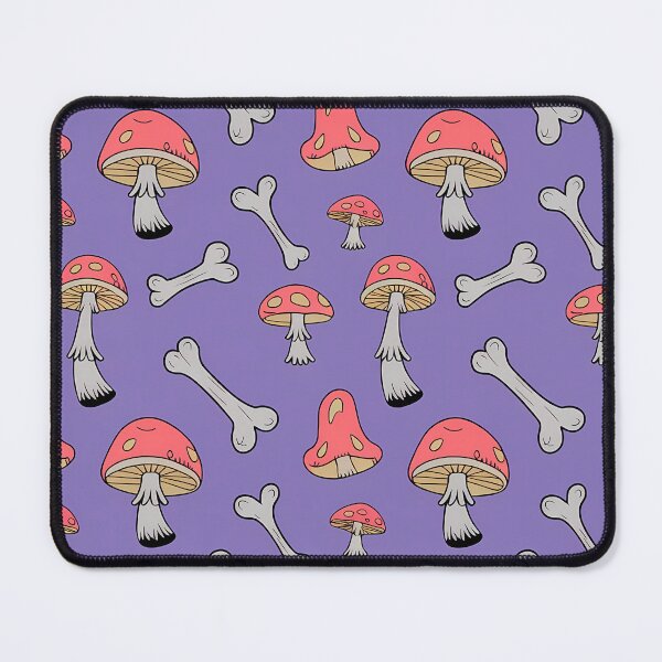 Item preview, Red amanita mushrooms and bones - liliac purple lavander cartoon goblincore fairy grunge designed and sold by Fantasy Cache.