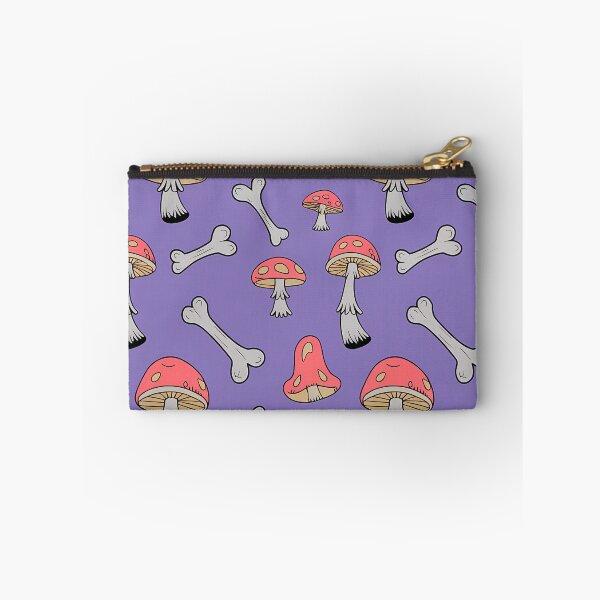 Item preview, Red amanita mushrooms and bones - liliac purple lavander cartoon goblincore fairy grunge  designed and sold by Fantasy Cache.