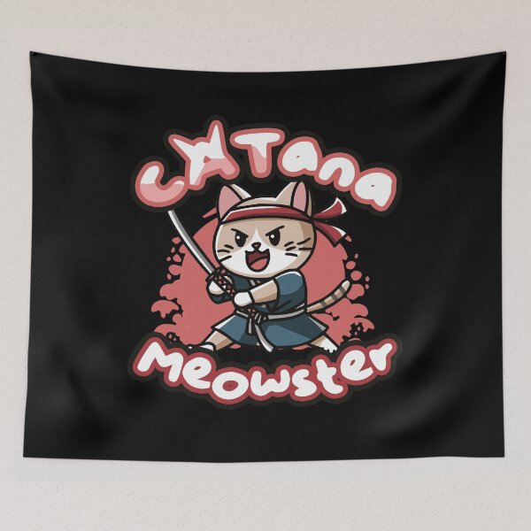 Item preview, Catana Meowster Fierce Cat with Katana designed and sold by SleekVisuals.
